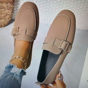 Khaki colored flats